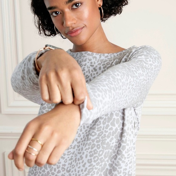 COPY - Side Zip Pullover-Gray Leopard - Picture 2 of 2